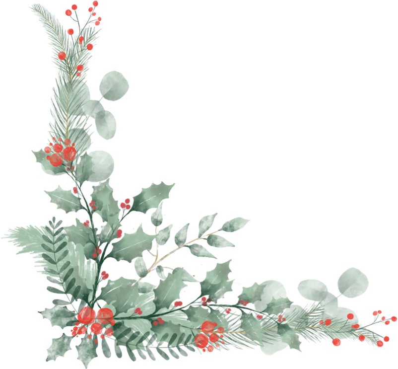 Christmas Watercolor Border