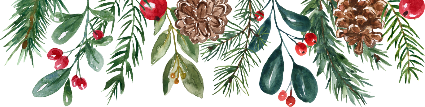 Watercolor winter border. Watercolor Christmas frame.